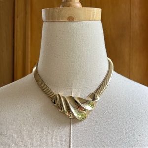 Vintage Goldtone Snake Statement Necklace